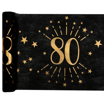 Image de 80TH TABLE RUNNER - BLACK AND GOLD