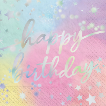 Picture of LUMINOUS HAPPY BIRTHDAY - LUNCHEON NAPKINS - HOT STAMPED