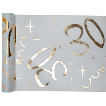 Picture of 30TH TABLE RUNNER -  GOLD AND WHITE