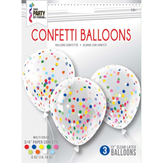 Image sur CONFETTI BALLOONS - 3/PK MULTI COLOR