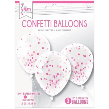 Picture of CONFETTI BALLOONS - 3/PK PINK MIX