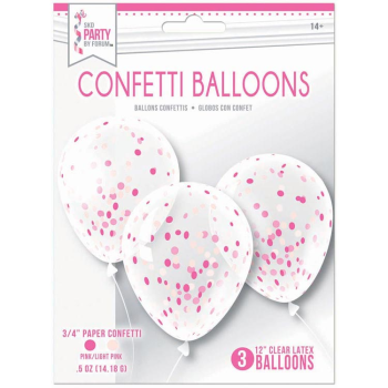 Image de CONFETTI BALLOONS - 3/PK PINK MIX