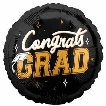 Image de 18'' FOIL - CONGRATS GRAD - BLACK AND GOLD