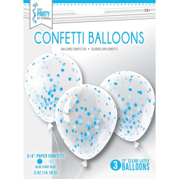 Picture of CONFETTI BALLOONS - 3/PK BLUE MIX