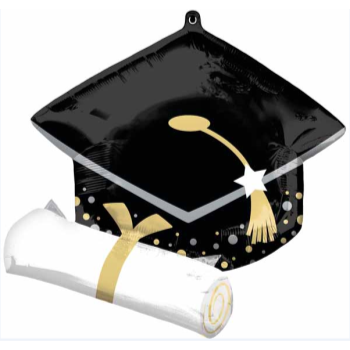 Image de 25'' FOIL - GRAD CAP AND DIPLOMA SUPERSHAPE