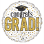 Image de 21'' FOIL - CONGRATS GRAD SPARKLE - GOLD BLACK AND WHITE