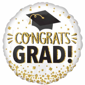 Image de 18'' FOIL - CONGRATS GRAD GOLD GLITTER