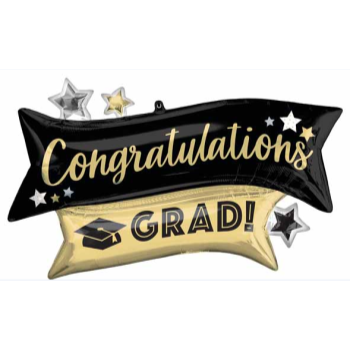 Image de 38'' FOIL - CONGRATULATIONS GRAD BANNERS SUPERSHAPE