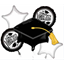Picture of 28'' FOIL - CONGRATS GRAD BLACK AND WHITE BOUQUET