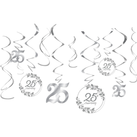 Picture of 25TH ANNIVERSARY SWIRL DECORATIONS