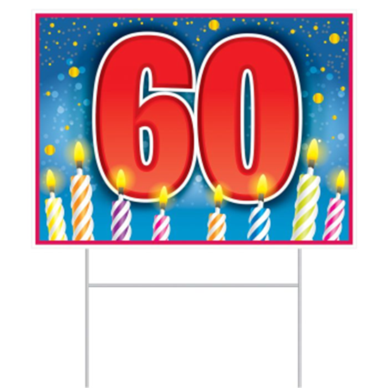 Image sur 60TH BIRTHDAY PLASTIC YARD SIGN