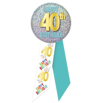 Image de 40TH BIRTHDAY ROSETTE