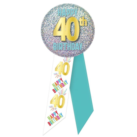 Image sur 40TH BIRTHDAY ROSETTE