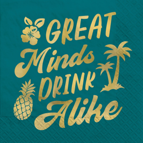 Image sur TABLEWARE - GREAT MIND DRINK ALIKE BEVERAGE NAPKINS