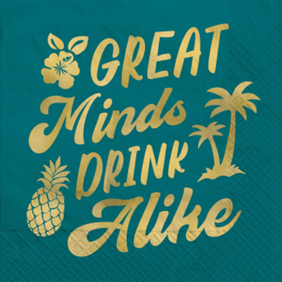 Picture of TABLEWARE - GREAT MIND DRINK ALIKE BEVERAGE NAPKINS