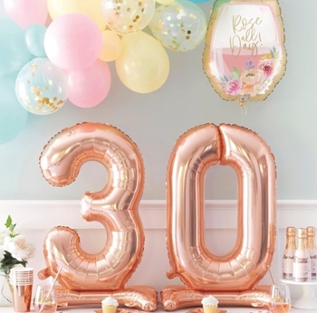 Image de 30" STANDING NUMBER BALLOON - .0 PHOTO ( AIR FILLED )