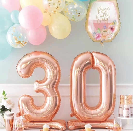 Image sur 30" STANDING NUMBER BALLOON - .0 PHOTO ( AIR FILLED )