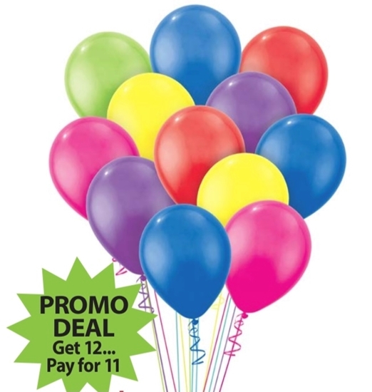 Picture of BB02 - PROMO SOLID BOUQUET 12 BALLOONS FOR PRICE OF 11! - ANY COLOURS