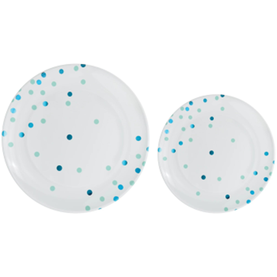 Image sur CARIBBEAN BLUE DOTS MULTI PACK PREMIUM PLASTIC PLATES 