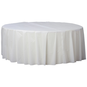 Picture of WHITE ROUND TABLE COVER 84"