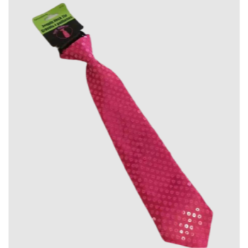 Picture of UV REFLECTIVE SEQUIN TIE - NEON FUCHSIA