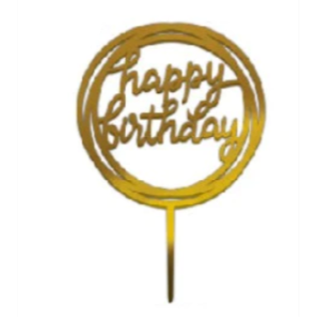 Picture of DECOR - HAPPY BIRTHDAY CAKE - GOLD