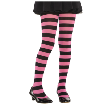 Image de HOSIERY - PINK/BLACK STRIPED TIGHTS - KIDS MEDIUM/LARGE