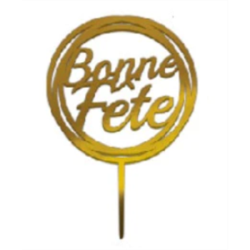 Picture of BONNE FÊTE CAKE TOPPER - GOLD