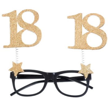 Picture of 18TH GLASSES GOLD GLITTER