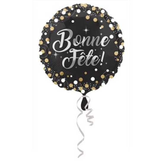 Image sur BONNE FÊTE BLACK SPARKLE - 18" FOIL