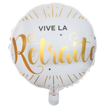 Picture of 18'' FOIL - VIVE LA RETRAITE - WHITE AND GOLD