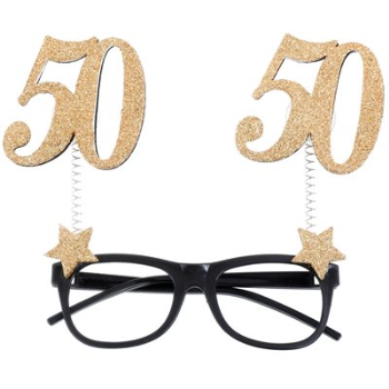 Image de 50TH GLASSES GOLD GLITTER