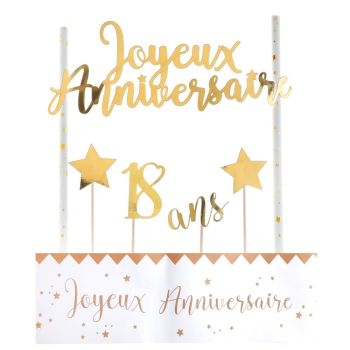 Picture of 18TH  JOYEUX ANNIVERSAIRE CAKE TOPPER - GOLD