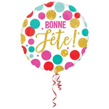 Image de BONNE FÊTE WHITE - 18" FOIL