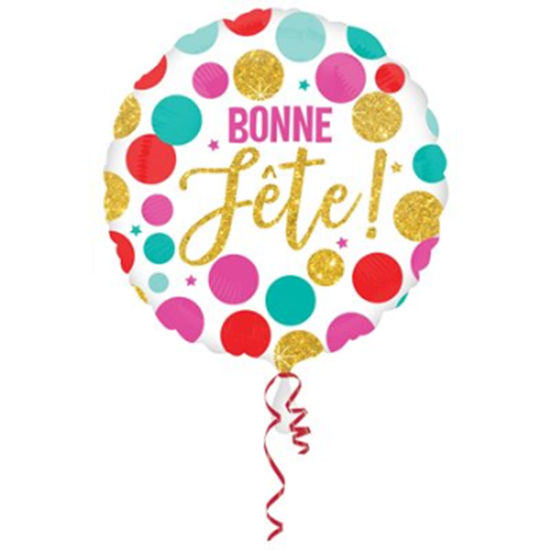 Image sur BONNE FÊTE WHITE - 18" FOIL