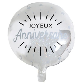 Picture of 18'' FOIL - JOYEUX ANNIVERSAIRE - SILVER