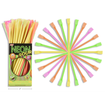 Picture of NEON SOUR STRAWZ CANDY POWDER FILLED STRAWS