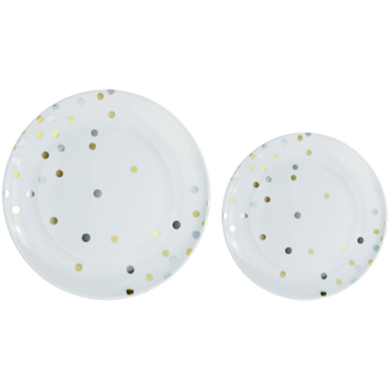 Image sur GOLD DOTS MULTI PACK PREMIUM PLASTIC PLATES 