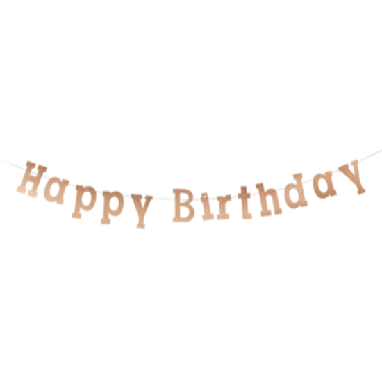 Picture of DECOR - HAPPY BDAY STRING LETTER BANNER - ROSE GOLD