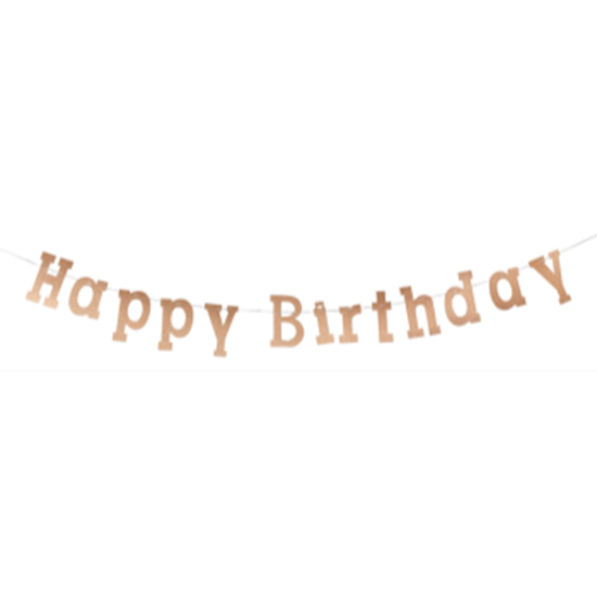 Image sur DECOR - HAPPY BDAY STRING LETTER BANNER - ROSE GOLD