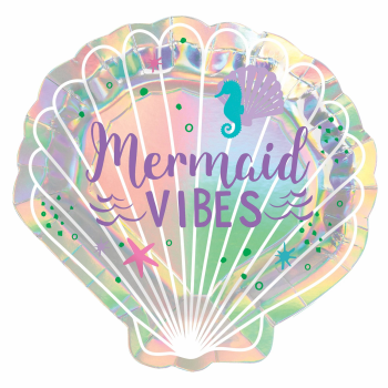 Picture of SHIMMERING MERMAIDS  - 7" SHELL IRRI SHAPED PLATE