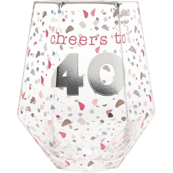 Image de 40th - CHEERS TO 40 GEOMETRIC GLASS