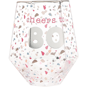 Image de 80th - CHEERS TO 80 GEOMETRIC GLASS