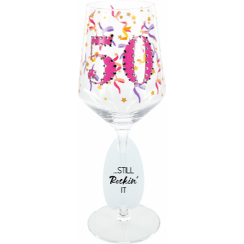 Picture of 50th - 17oz  GEMSTONE WINE GLASS