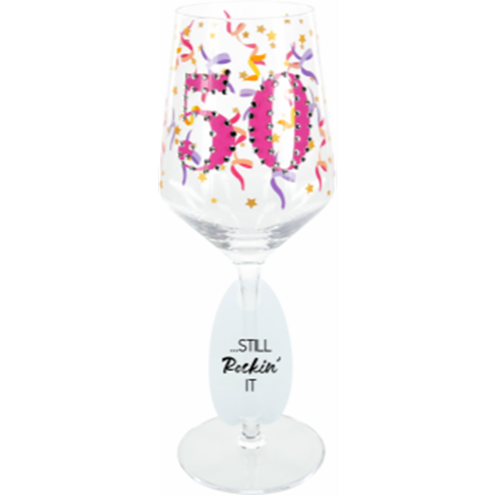 Picture of 50th - 17oz  GEMSTONE WINE GLASS