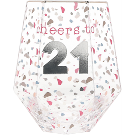 Image sur 21st - CHEERS TO 21 GEOMETRIC GLASS