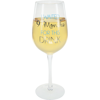Picture of GIFTLINE - 16oz CRYSTAL WINE GLASS - 9 MONTHS BLUE