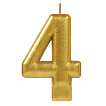 Image de GOLD METALLIC NUMERAL #4 CANDLE 