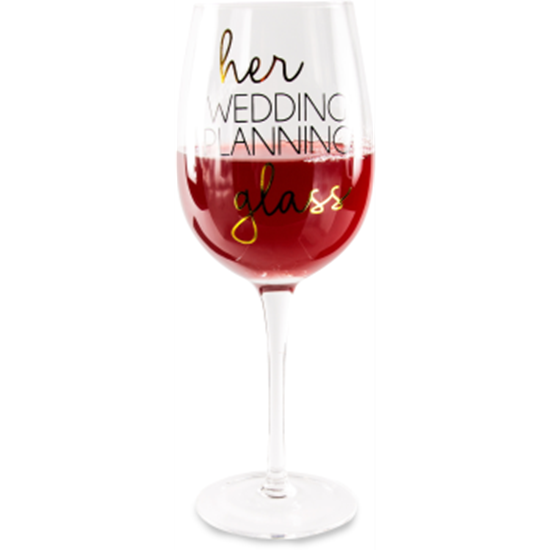 Image sur GIFTLINE - 16oz WEDDING PLANNING CRYSTAL WINE GLASS