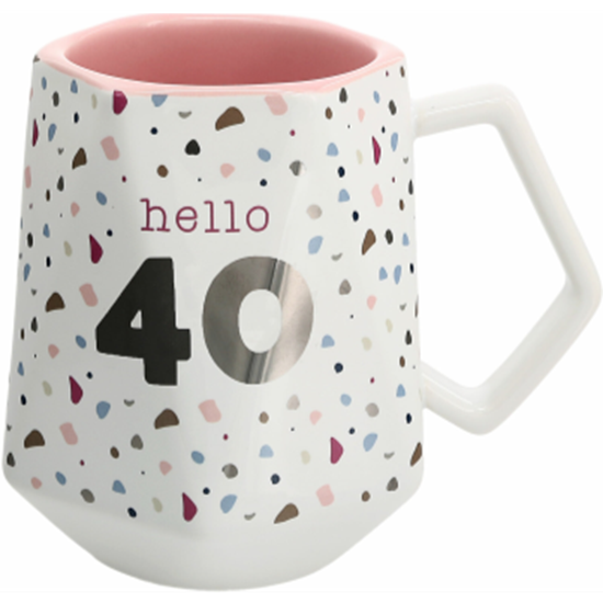 Picture of 40th - HELLO 40 GEOMETRIC MUG